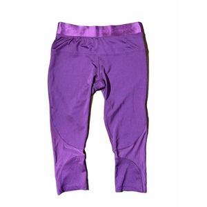CAPEZIO Purple Paneled Cropped Leggings Size S